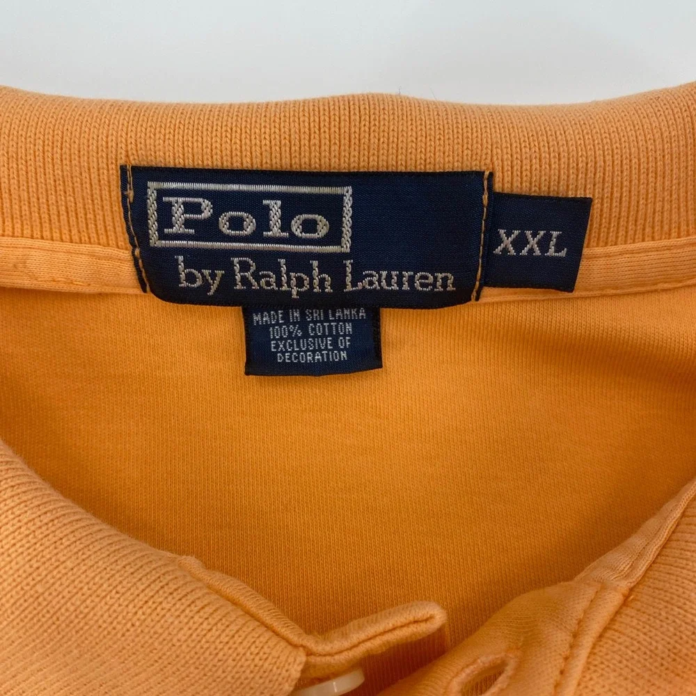 Polo Ralph Lauren Polo Shirt Mens XXL Orange Short Sleeve Cotton Pique Preppy